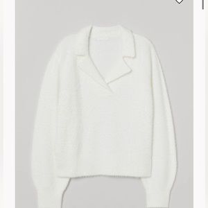 HM WHITE COLLARED KNIT SWEATER